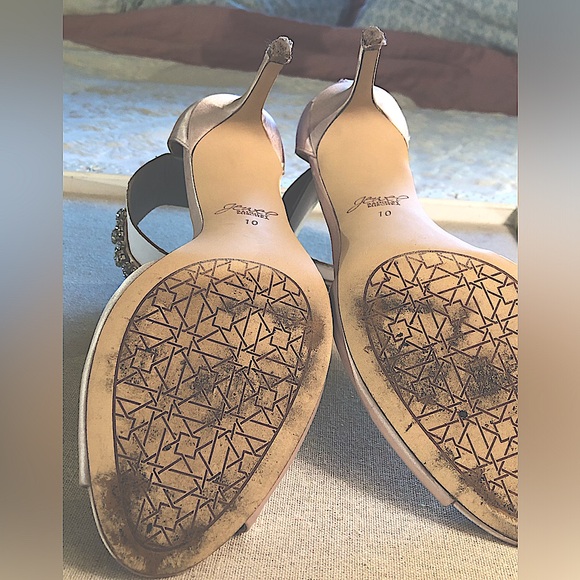 Badgley Mischka Raleigh Jeweled Satin High Heels. Woman’s Size 10 - Picture 15 of 15